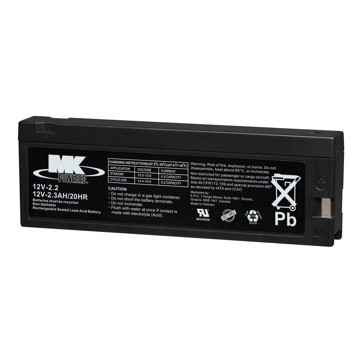 ES2.3-12 AGM MK Battery 12Volt 2.1Ah ES2.3-12V