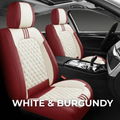 WHITE & BURGUNDY Car Seat Covers