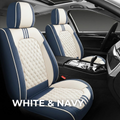 WHITE & NAVY Car Seat Covers