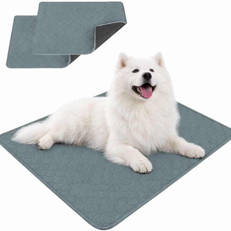 Washable Dog Training Pad Mat, Non-Slip Reusable Waterproof Absorbent Pet Mat for Indoor, Outdoor & Car
