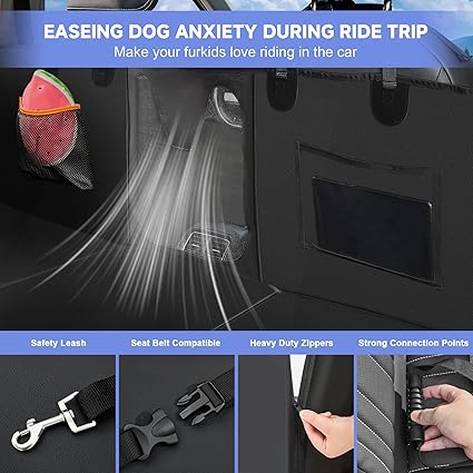 2-in-1 Waterproof Dog Car Seat Cover – Protects Passenger Seat, Easy Clean & Durable