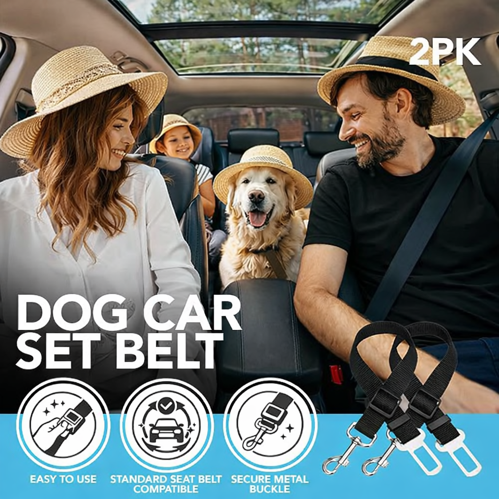 Dog Seat Belt for Car - 2 Pack Adjustable 70cm Harness Strap