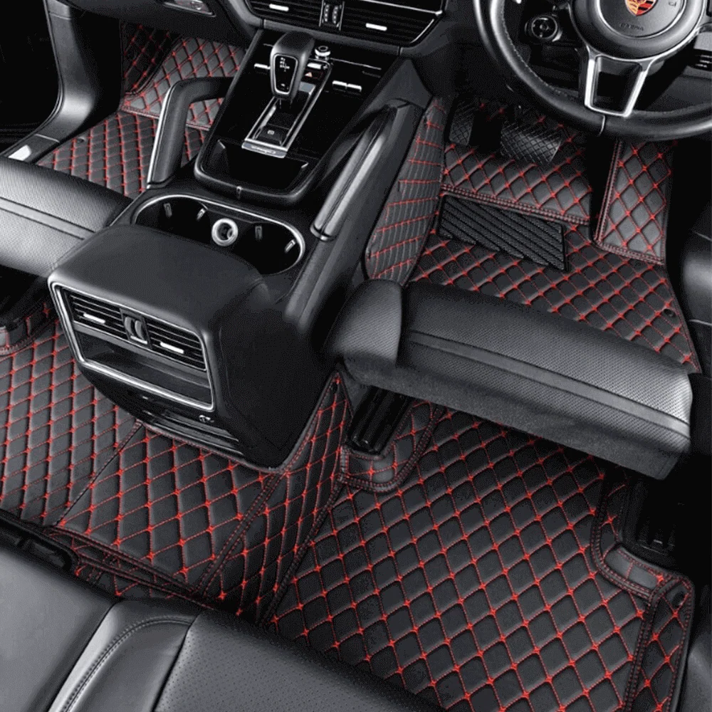 BLACK CAR MATS WITH RED STITCHING
