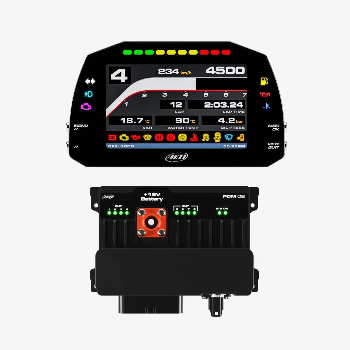 Aim PDM08 & PDM Dash Display with Road Icons
