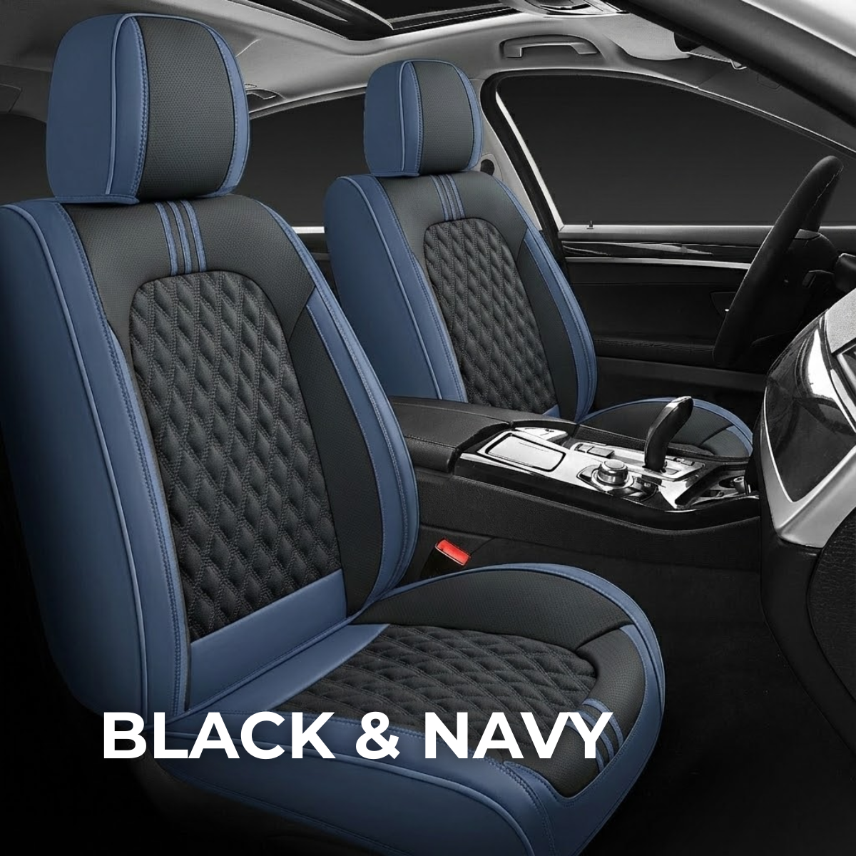 Black & Navy Car Seat Covers