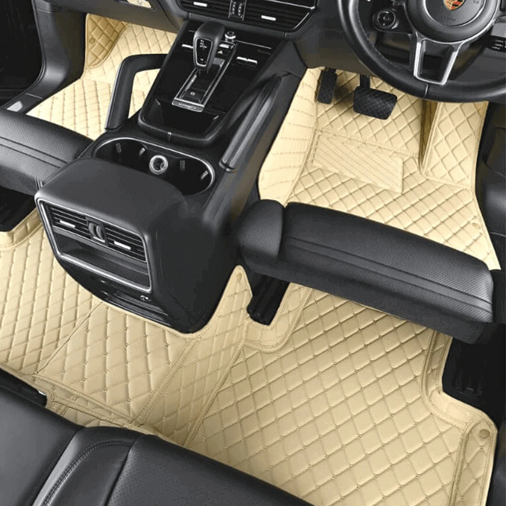 Beige Luxury Diamond Car Floor Mats