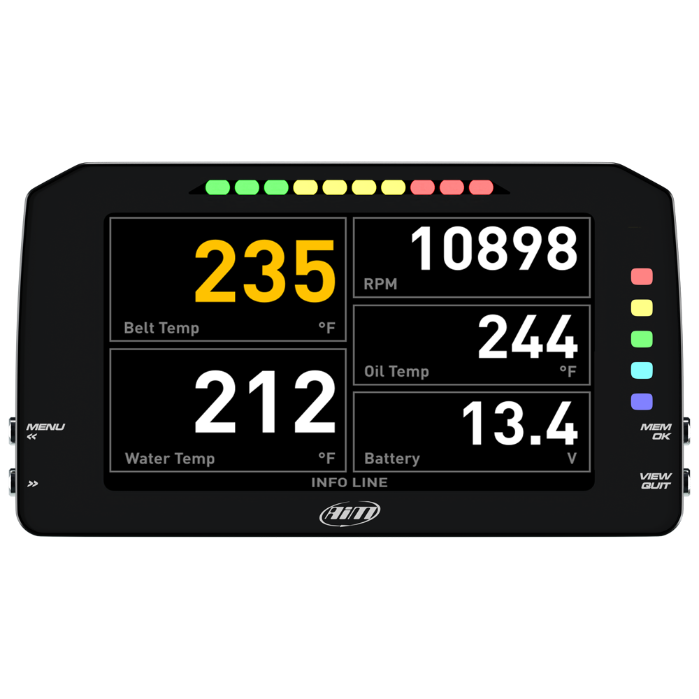 Aim MXP 1.3 Strada 6" TFT Motorcycle Dash Display with Race Icons