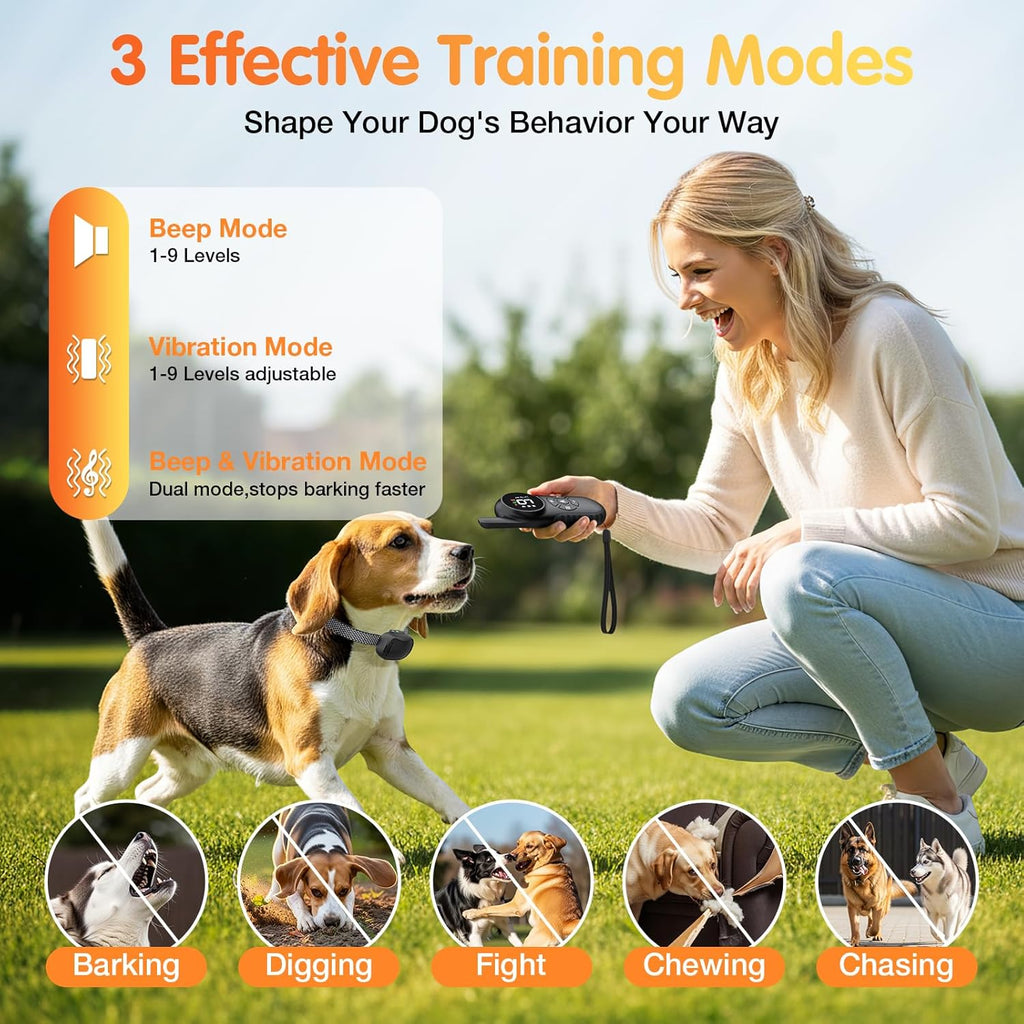Anti Bark Collar for Dogs with Remote – 2600FT Waterproof Training Collar