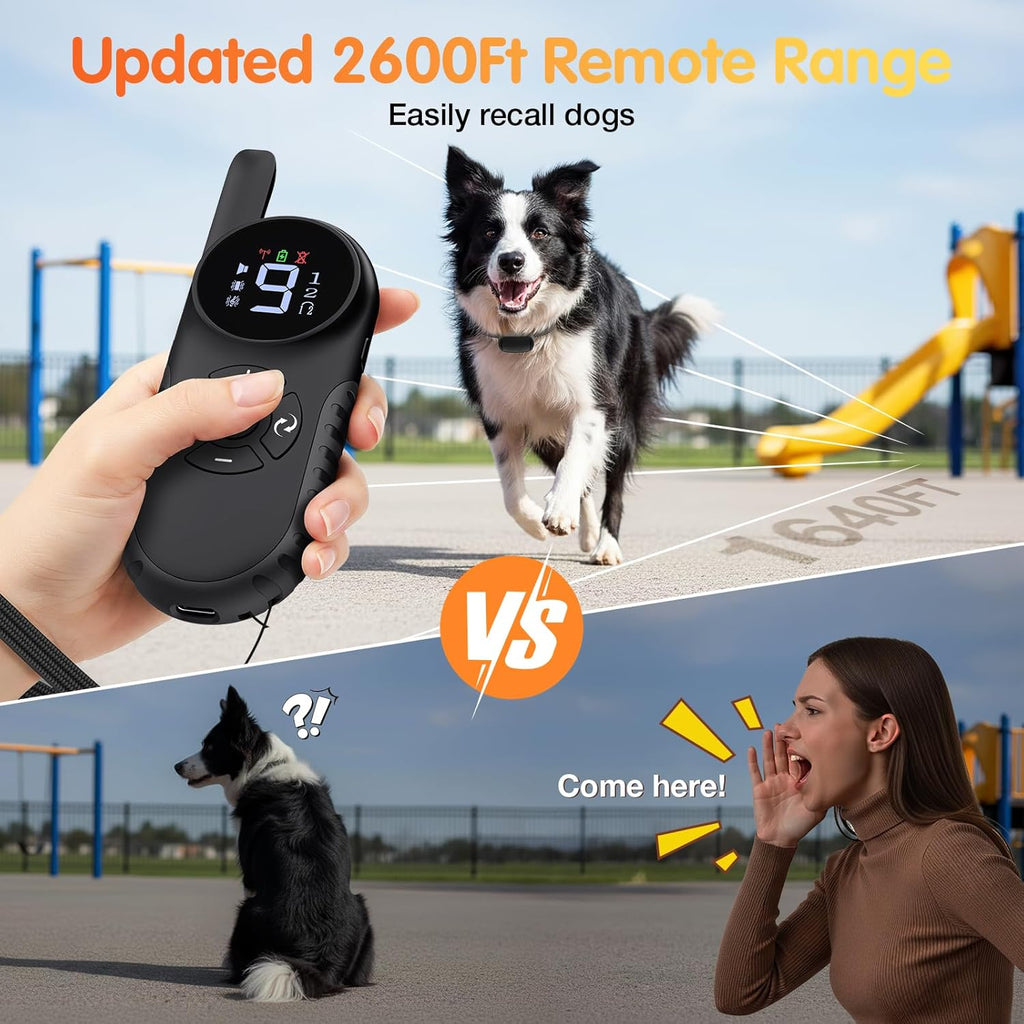 Anti Bark Collar for Dogs with Remote – 2600FT Waterproof Training Collar