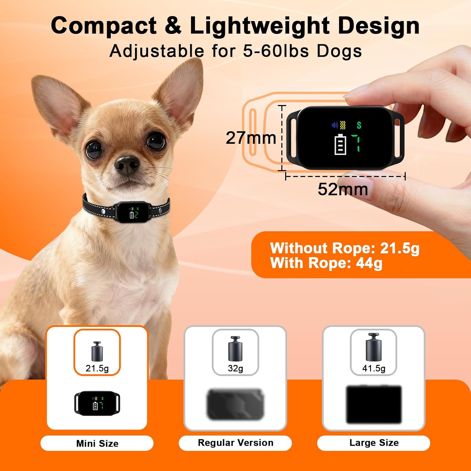 Anti Bark Rechargeable Waterproof Dog Bark Collar