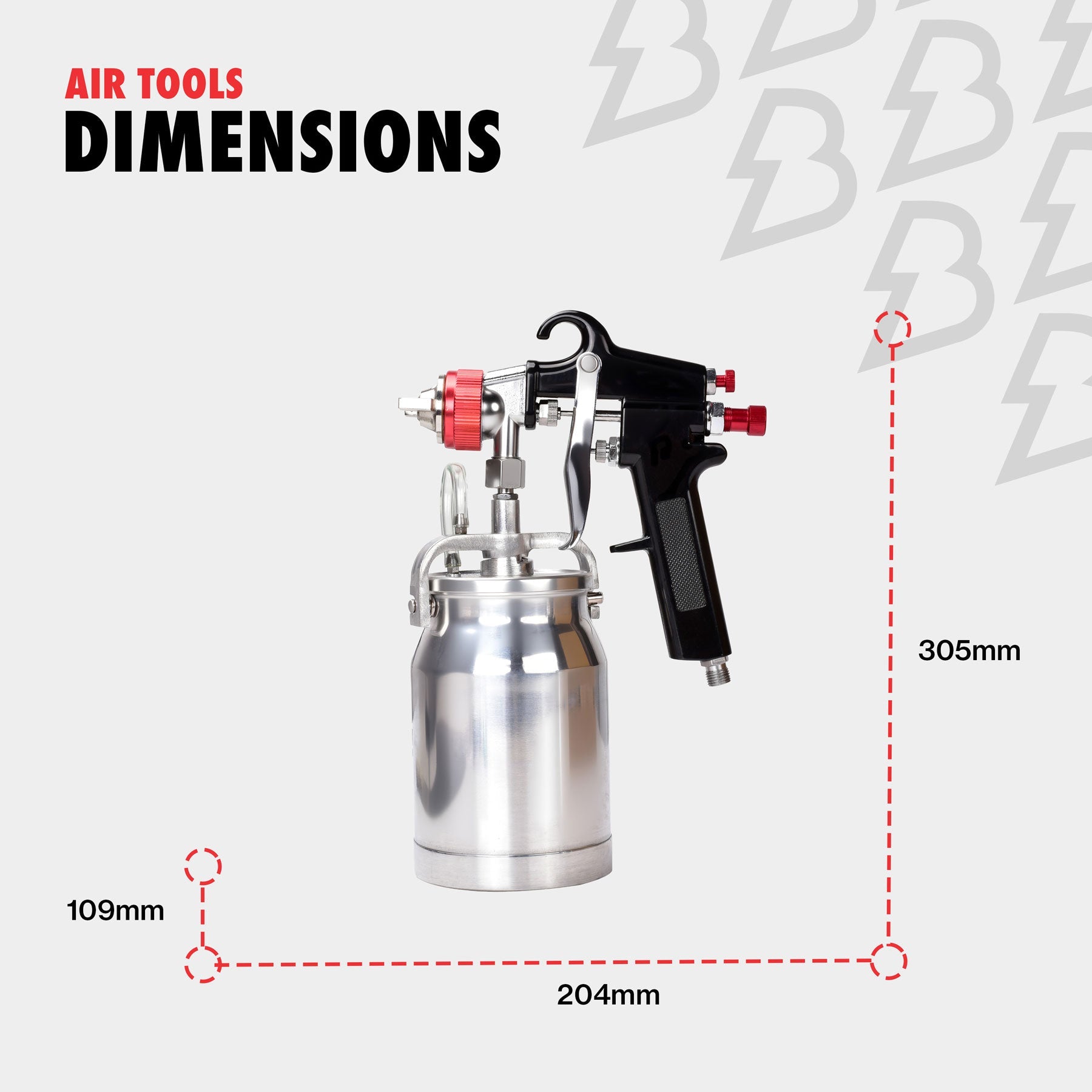 Suction Spray Gun Kit - 3 Nozzle