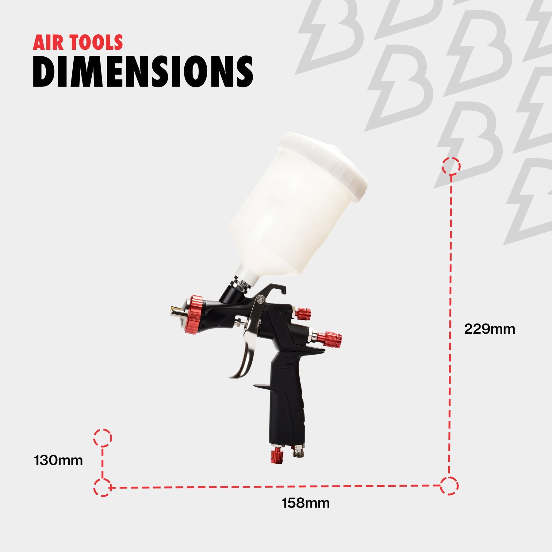 Gravity Spray Gun Kit - 3 Nozzle