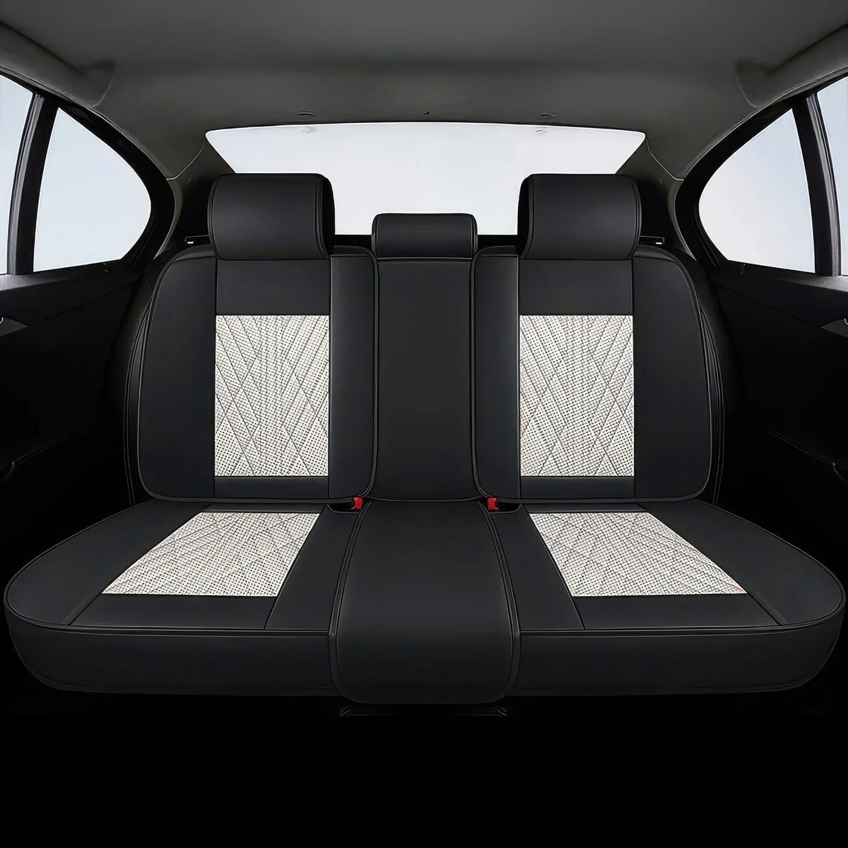 Elite Car Seat Covers - Beige & Black | Waterproof Leather Car Seat Covers