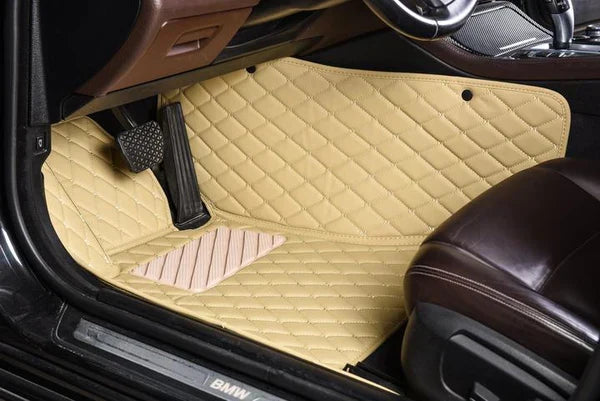 Beige Luxury Diamond Car Floor Mats