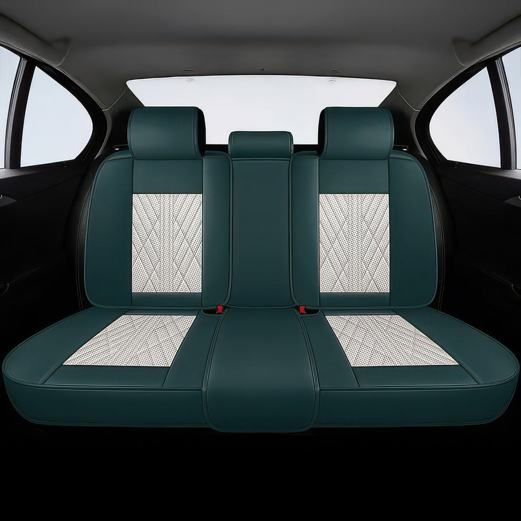 Beige & Green Seat Covers