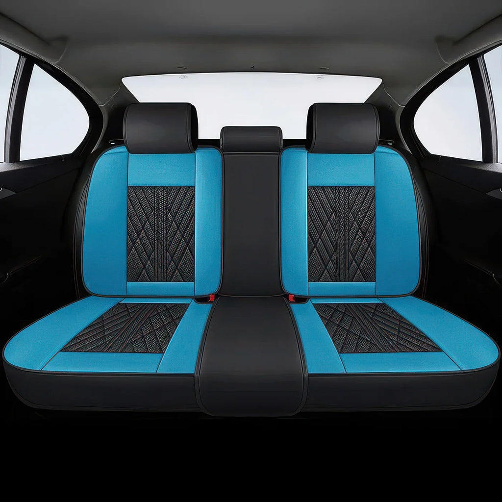 Elite Car Seat Covers - Black & Blue | Waterproof Leather Car Seat Covers