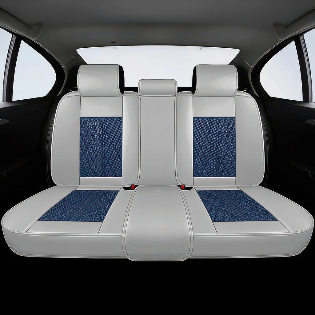 Elite Car Seat Covers - Blue & Gray | Waterproof Leather Car Seat Covers