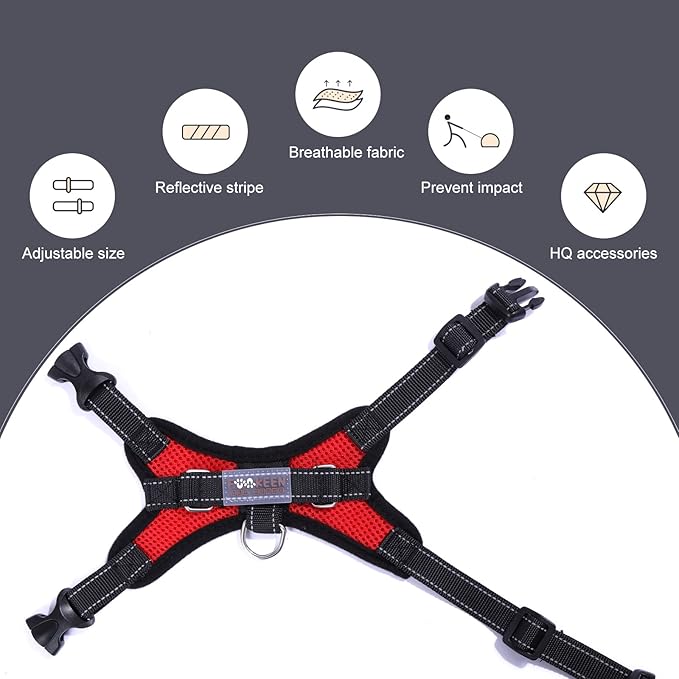 Breathable Mesh Dog Harness – Step-In Vest for Walking & Car Travel
