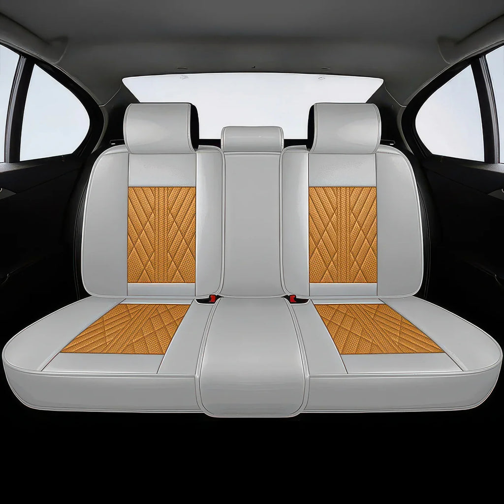 Elite Car Seat Covers - Brown & Gray | Waterproof Leather Car Seat Covers