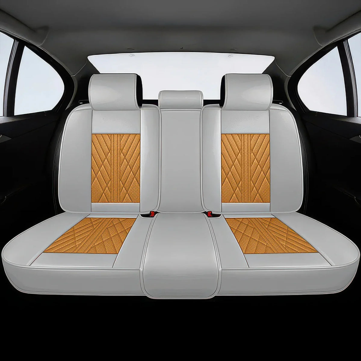 Elite Car Seat Covers - Brown & Gray | Waterproof Leather Car Seat Covers