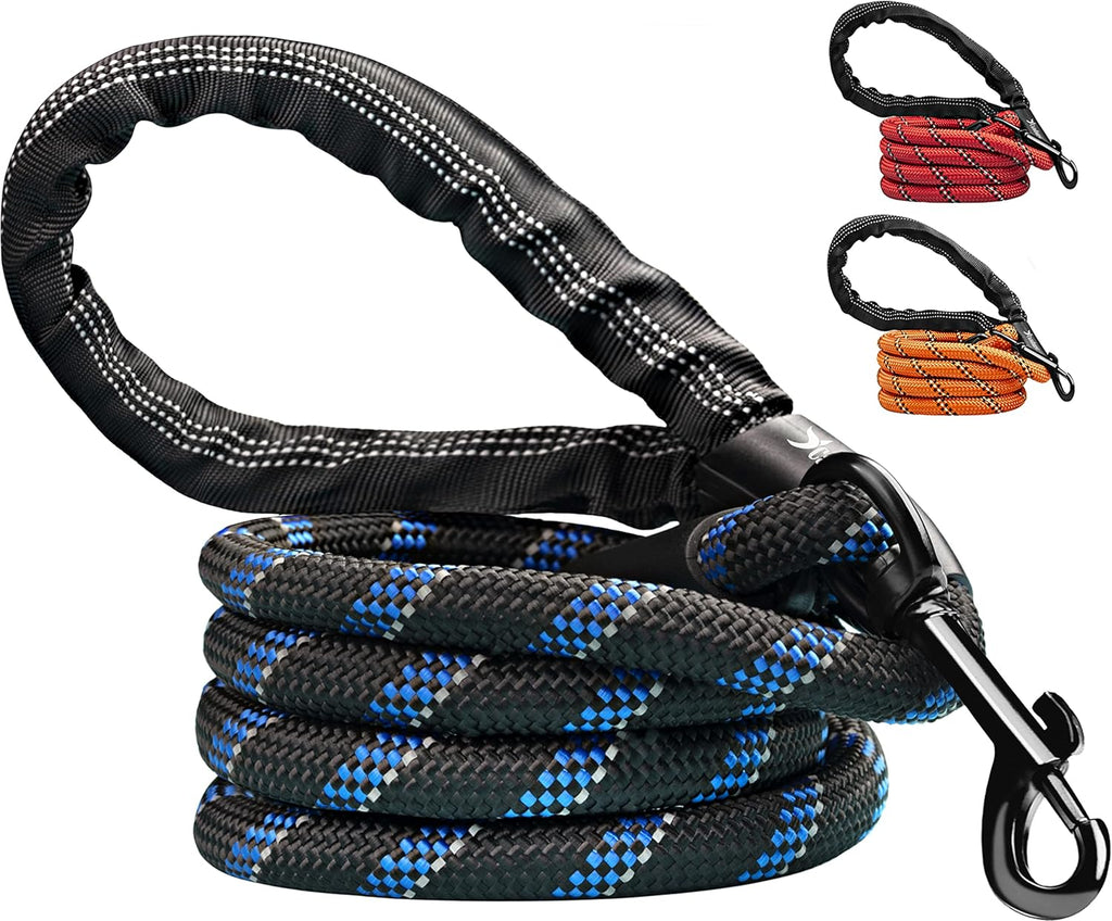 Dog Leash 5 FT, Reflective Rope Lead for Medium & Large Dogs