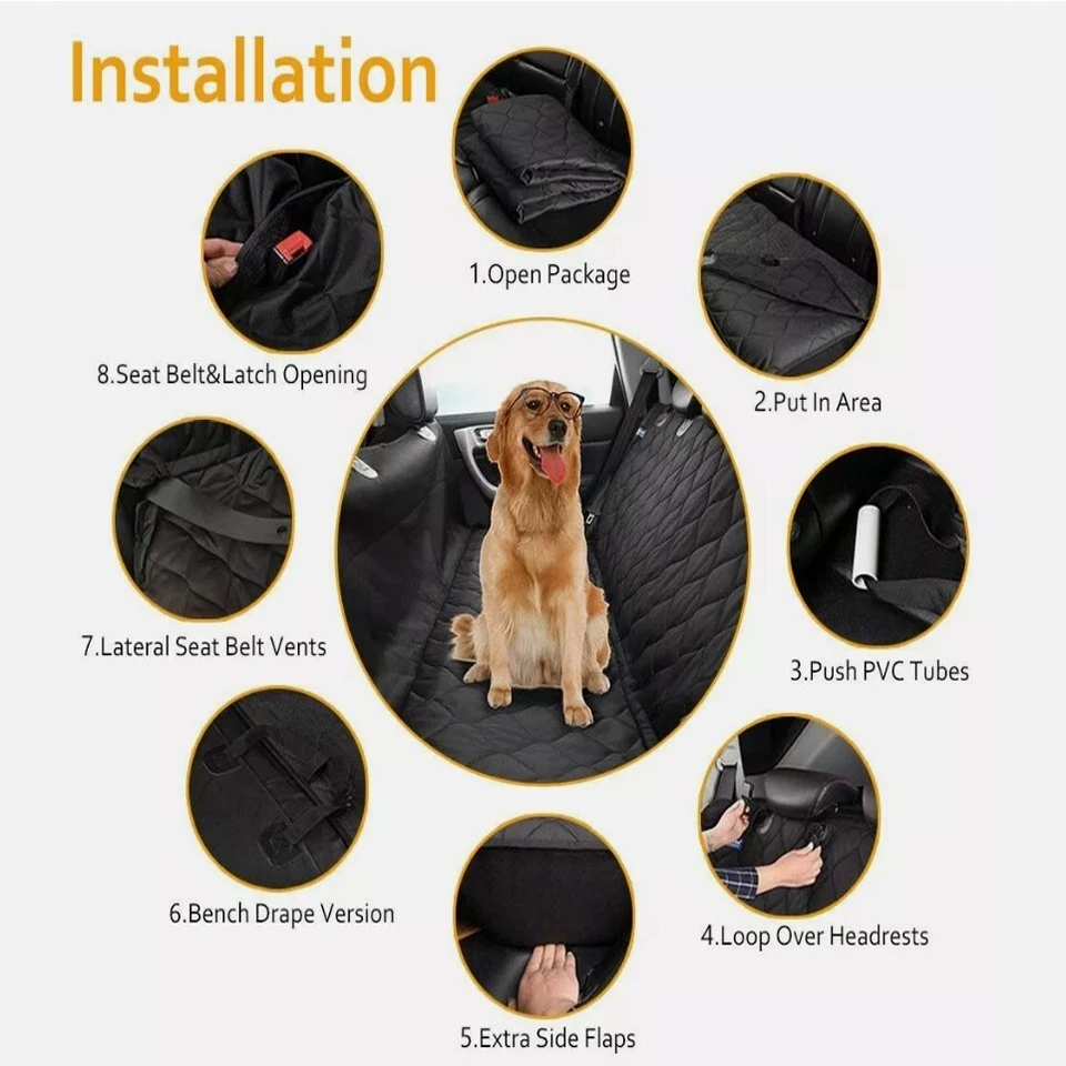 Car Pet Seat Cover Hammock – Waterproof, Non-Slip & Comfortable for Dogs