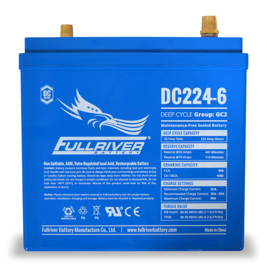 Fullriver DC224-6 Deep-Cycle AGM Battery