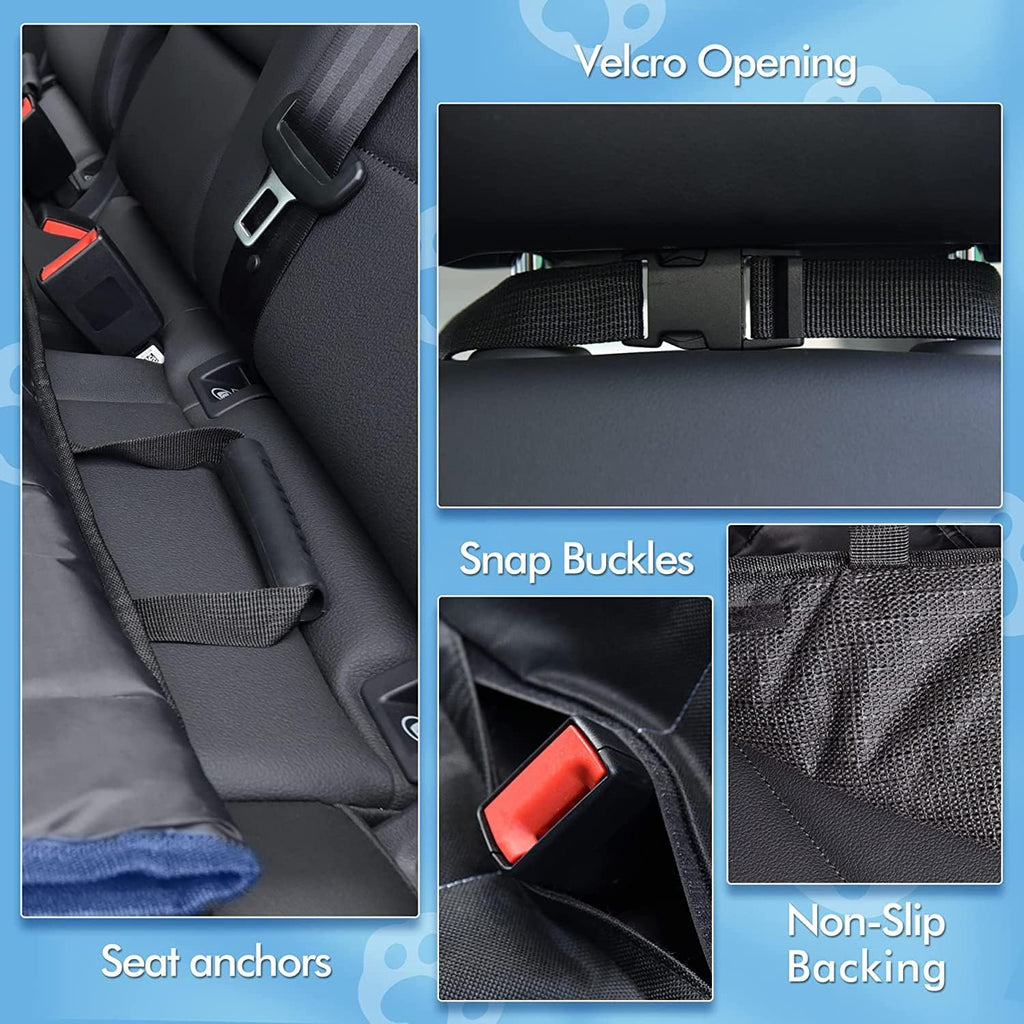 Dog Car Seat Cover 4-in-1 Waterproof Hammock – Premium Back Seat Protector for Cars, SUVs & Trucks
