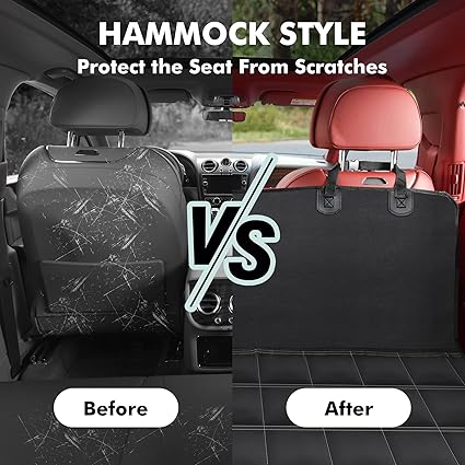 Dog Car Seat Cover 4-in-1 Waterproof Hammock – Premium Back Seat Protector for Cars, SUVs & Trucks