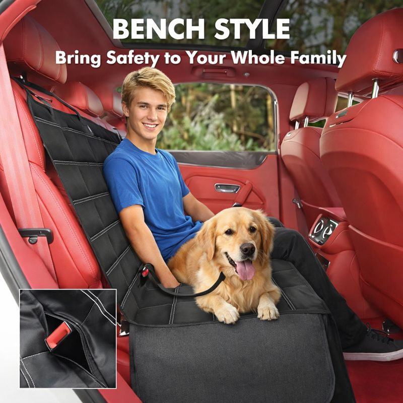 Dog Car Seat Cover 4-in-1 Waterproof Hammock – Premium Back Seat Protector for Cars, SUVs & Trucks