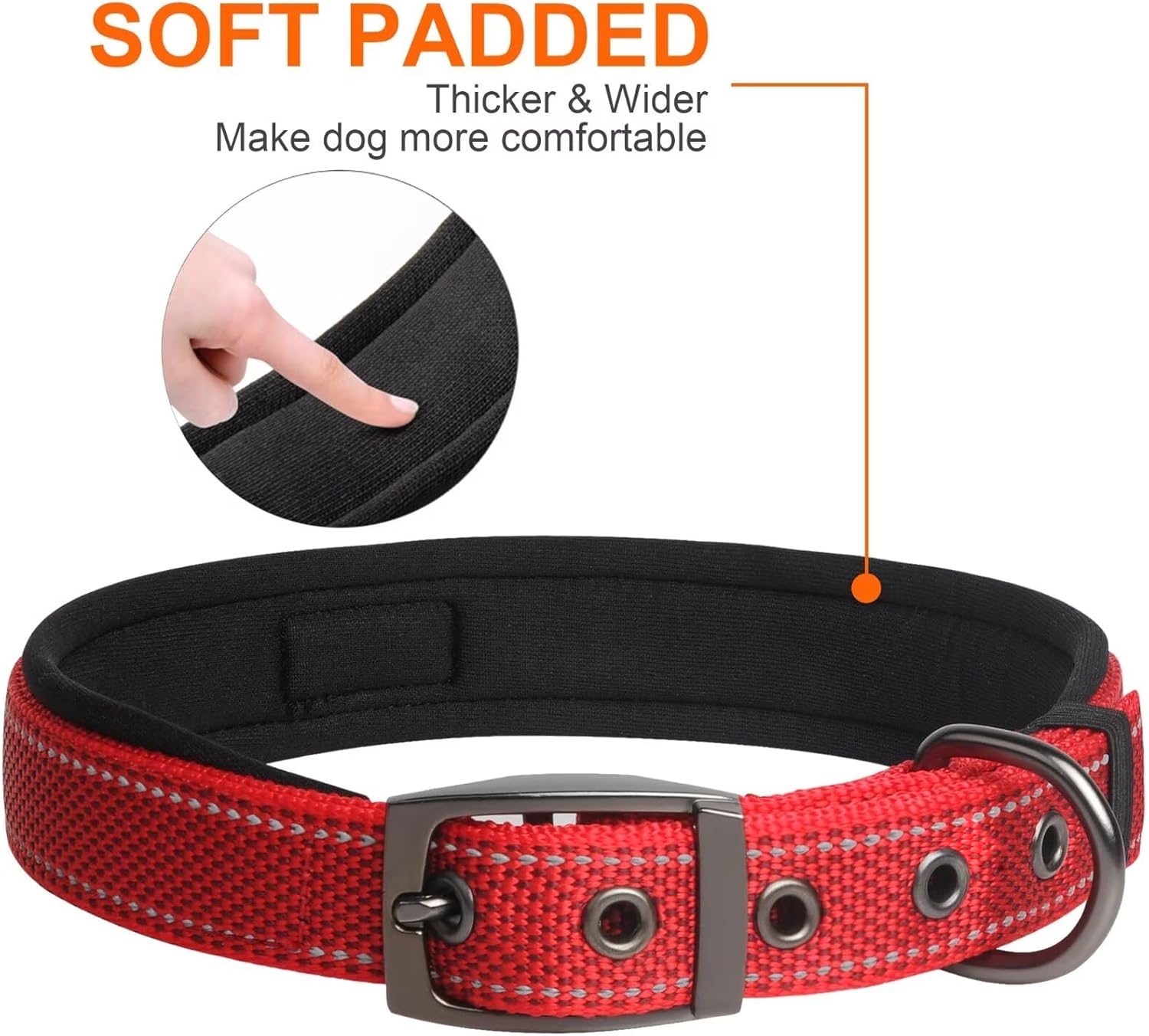 Heavy Duty Dog Collar with Metal Buckle – Double-Layer Webbing