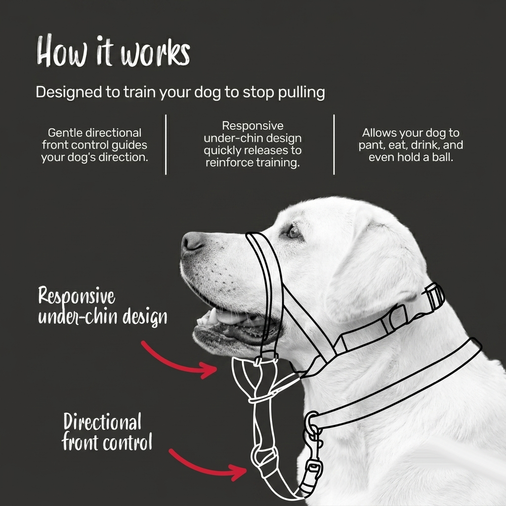 Dog Anti-Pull Headcollar — Adjustable, Reflective & Lightweight