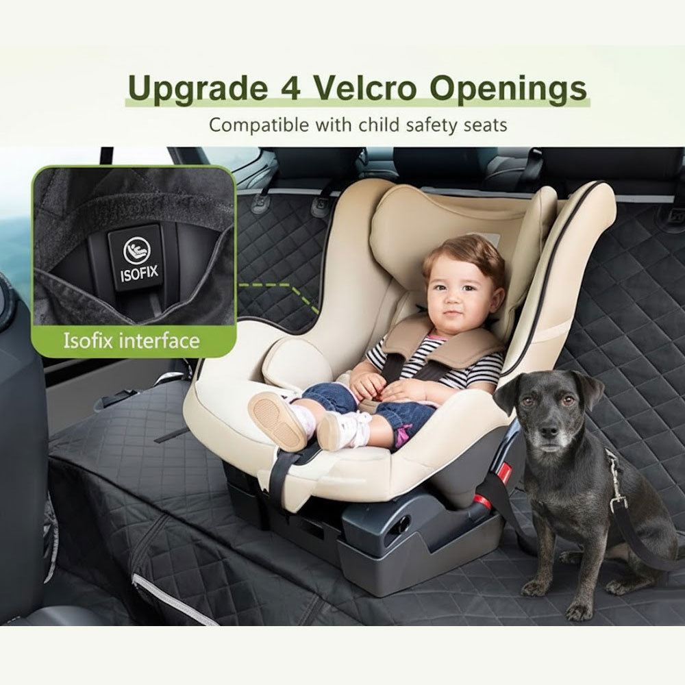 Dog Car Hammock Seat Cover with Window & Side Flaps | Waterproof Back Seat Protection