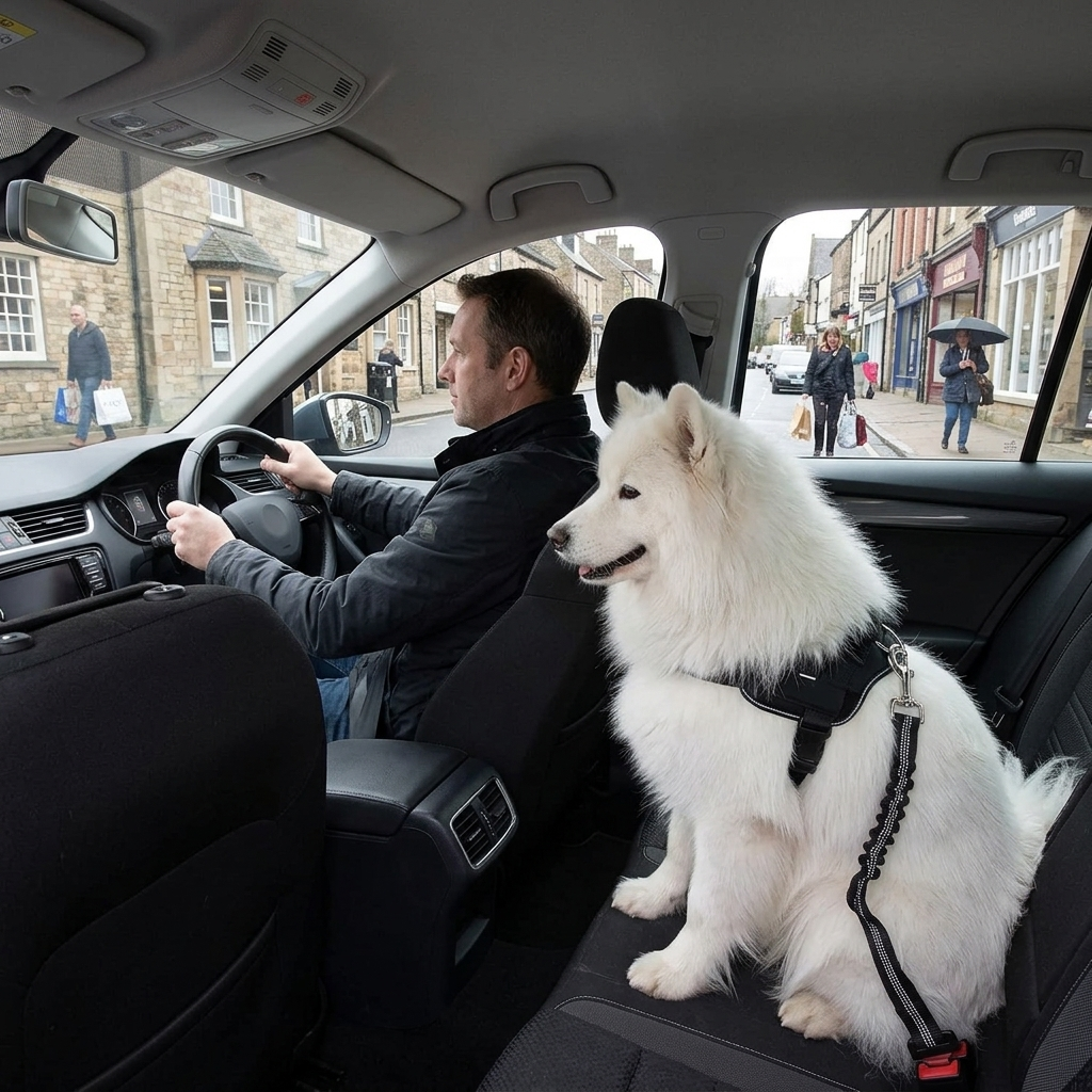 Dog Seat Belt - Adjustable Elastic Bungee with 360° Swivel Clip