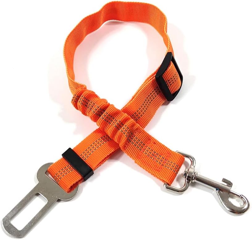 Dog Seat Belt - Adjustable Elastic Bungee with 360° Swivel Clip