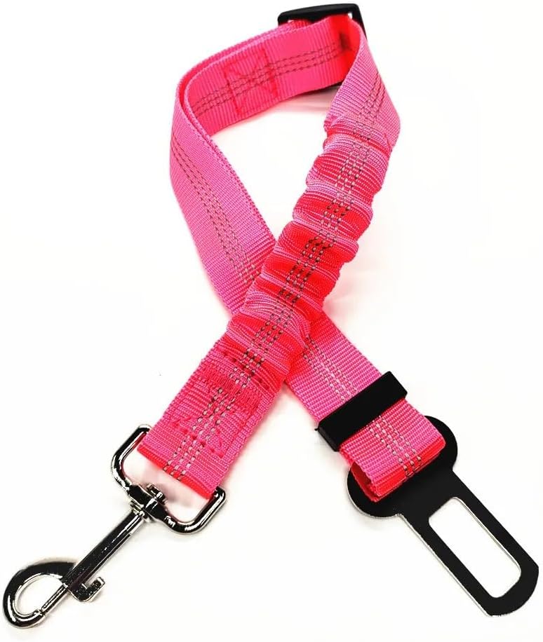 Dog Seat Belt - Adjustable Elastic Bungee with 360° Swivel Clip