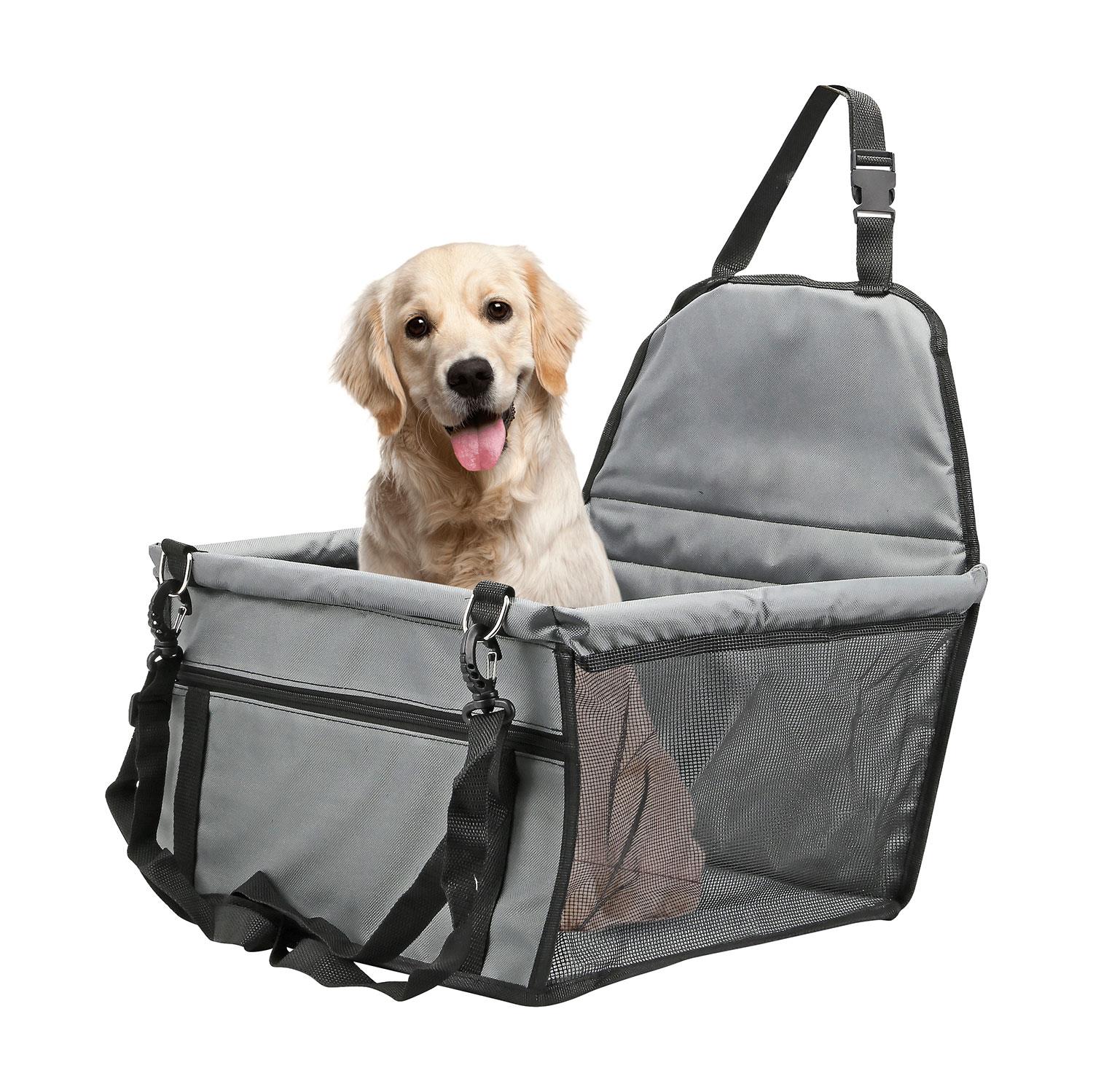 Foldable Dog Booster Car Seat & Travel Carrier – Portable Pet Seat with Safety Harness