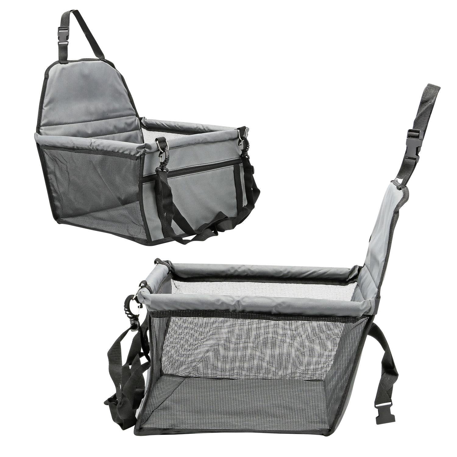 Foldable Dog Booster Car Seat & Travel Carrier – Portable Pet Seat with Safety Harness