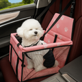 Folding Breathable Pet Booster Carrier – Lightweight Dog Car Travel Seat | Pink