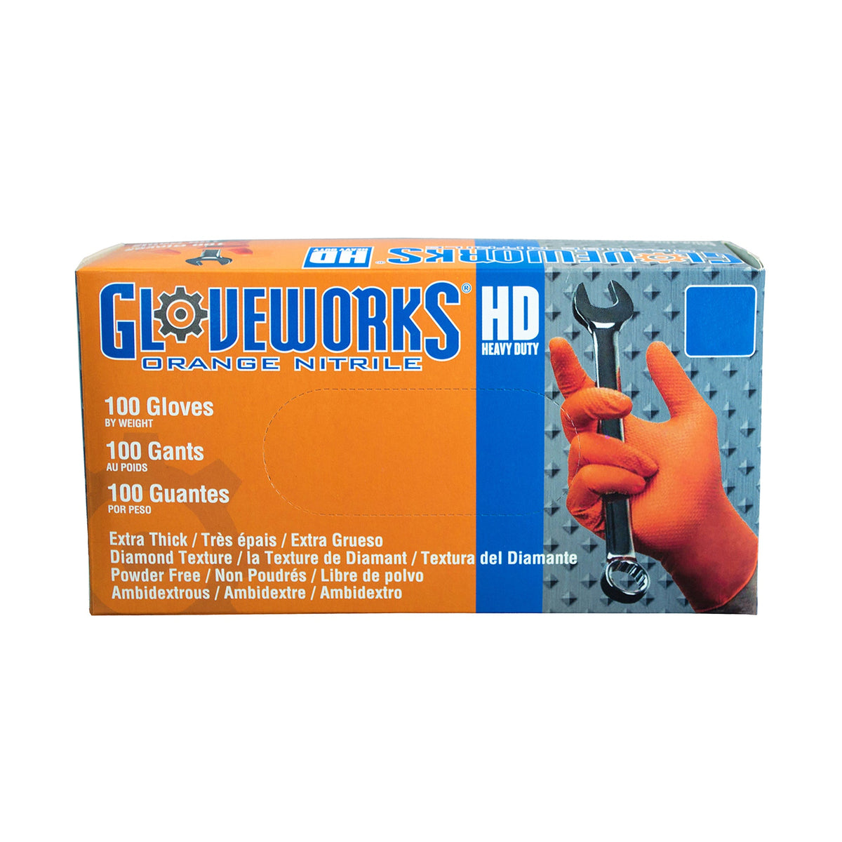 Gloveworks® HD Orange Nitrile Gloves