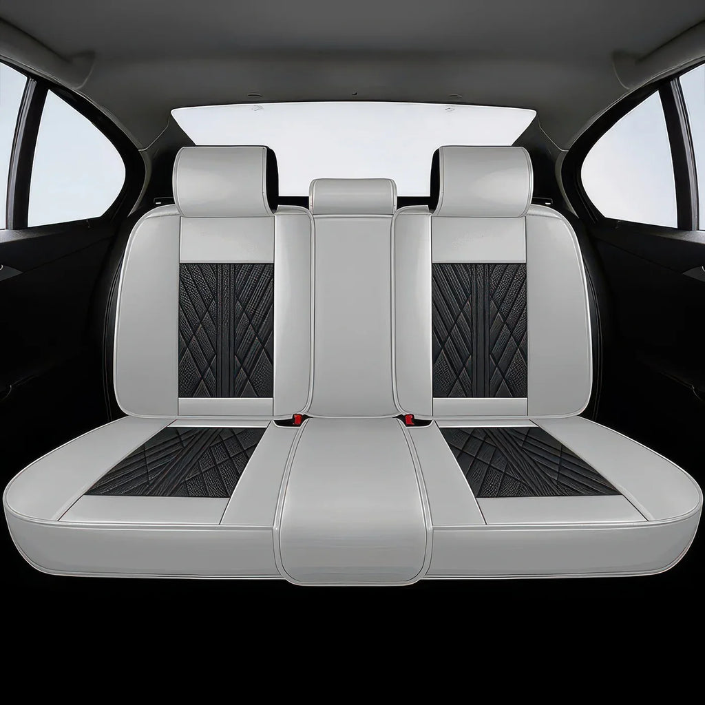 Elite Car Seat Covers - Gray & Black | Waterproof Leather Car Seat Covers