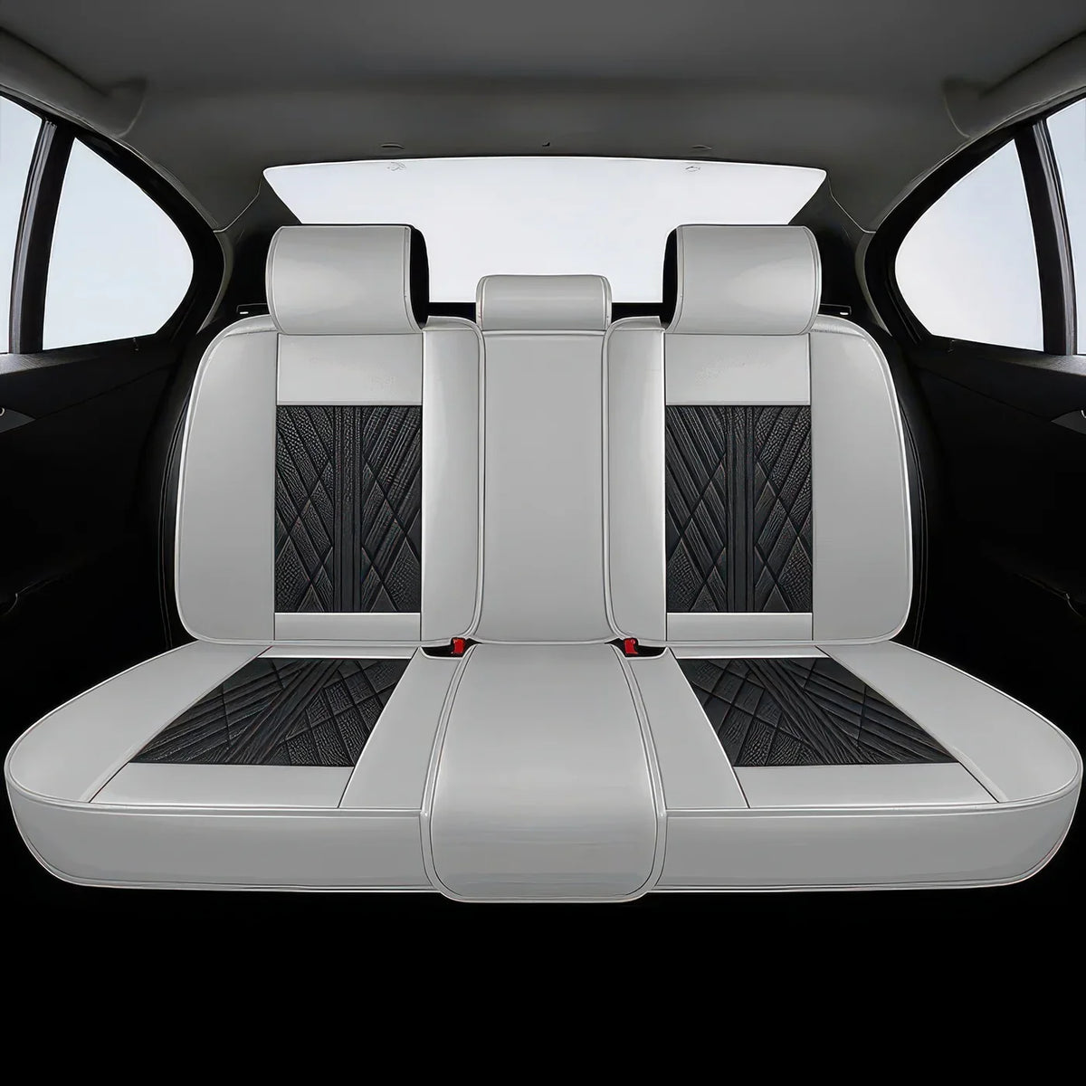 Elite Car Seat Covers - Gray & Black | Waterproof Leather Car Seat Covers
