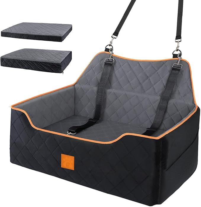 Large & Medium Dog Car Seat with Memory Foam – Up to 55 lbs, Comfortable Travel