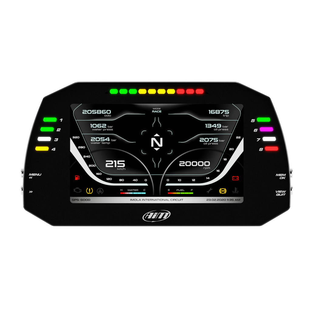 AiM MXG 1.3 Strada 7" TFT Dash Display with Race Icons