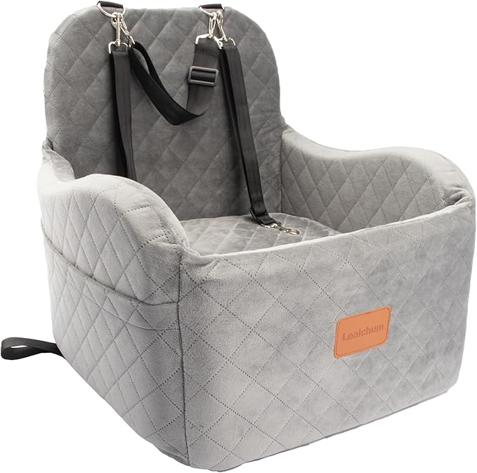 Medium Dog Booster Car Seat – Elevated Travel Cushion with Safety Harness