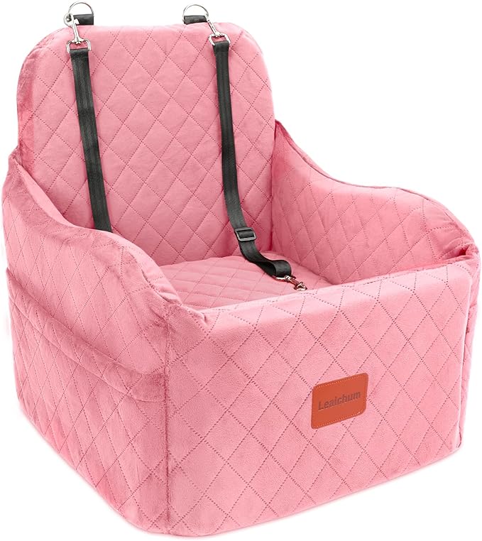 Medium Dog Booster Car Seat – Elevated Travel Cushion with Safety Harness