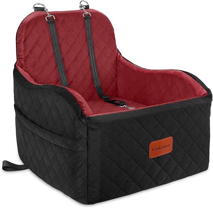 Medium Dog Booster Car Seat – Elevated Travel Cushion with Safety Harness