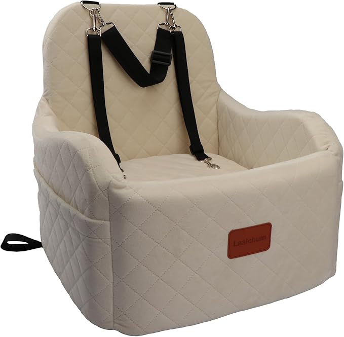 Medium Dog Booster Car Seat – Elevated Travel Cushion with Safety Harness