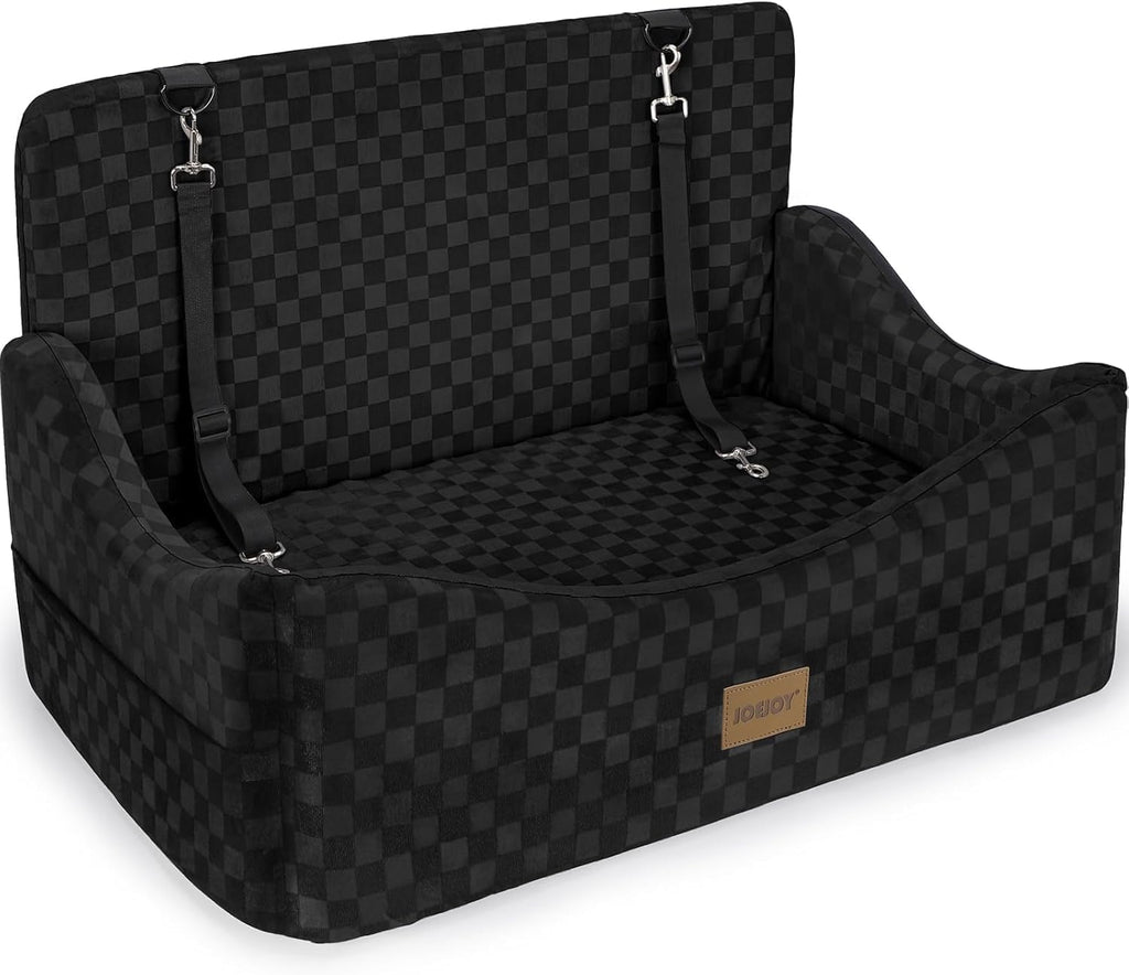 Memory Foam Dog Car Booster Seat – Removable Cover, Secure & Comfortable