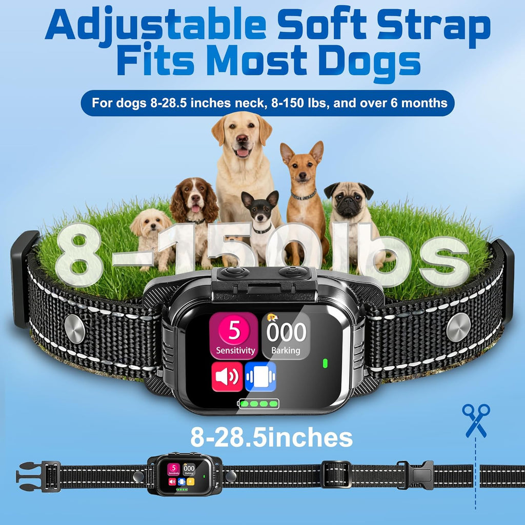 No-Shock Dog Barking Collar – Rechargeable, Waterproof Anti-Bark Collar